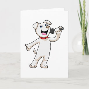 Hund als Sänger mit Mikrofon Karte