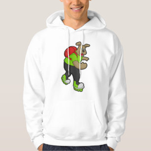 Hund als Skater mit Inline-Skaten und Rucksack Hoodie