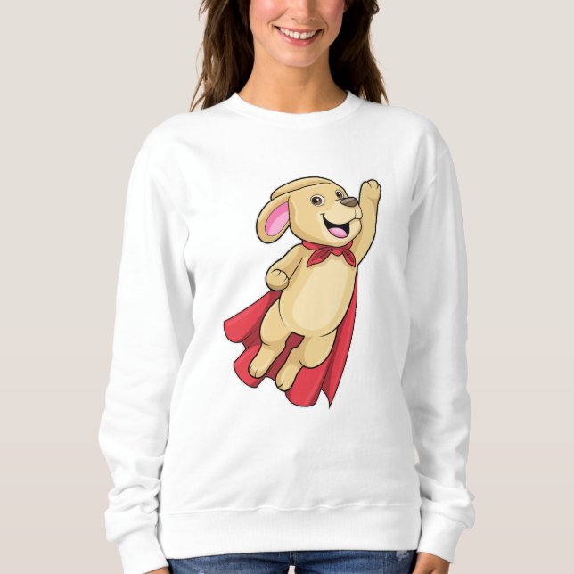 Hund als Superheld mit Kap Sweatshirt (Vorderseite)