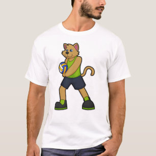 Hund als Volleyballspieler mit Volleyball T-Shirt