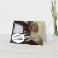 Hund am Computer, geben Sie der Katze die Schuld a
