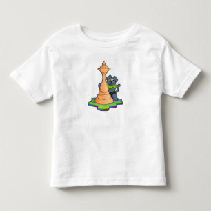 Hund am Schach mit Schachstück Königin Kleinkind T-shirt