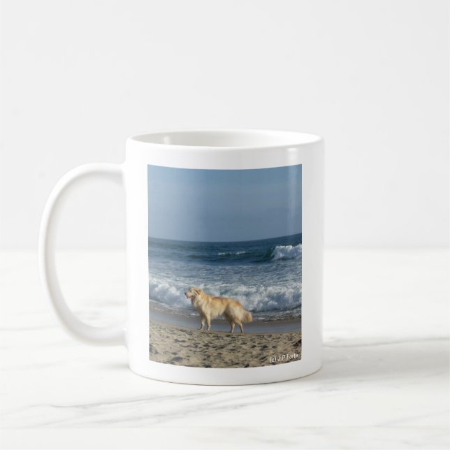 Hund am Strand  Kaffeetasse (Links)