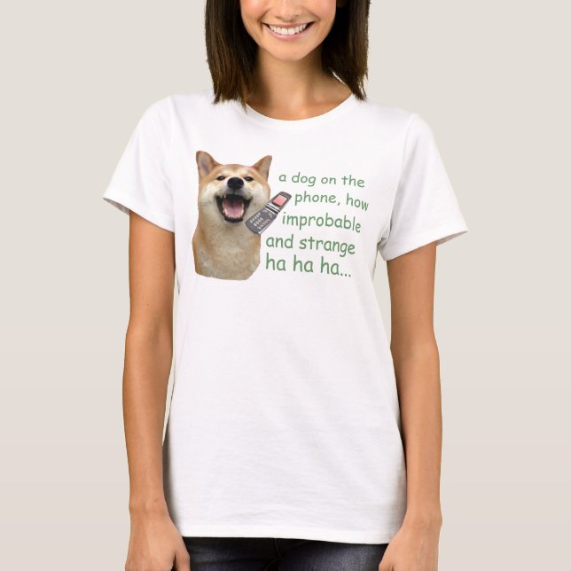 Hund am Telefon T-Shirt (Vorderseite)