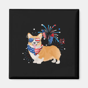 Hund Amerikanisch Usa-Flagge 4. Juli Männer Frauen Magnet