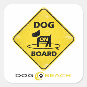 Hund an Bord Quadratischer Aufkleber