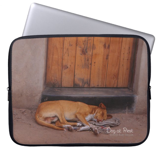 Hund an der Erholung Laptopschutzhülle (Vorderseite)