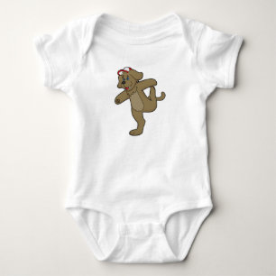 Hund an der Yoga-Fitness Baby Strampler