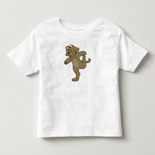 Hund an der Yoga-Fitness Kleinkind T-shirt