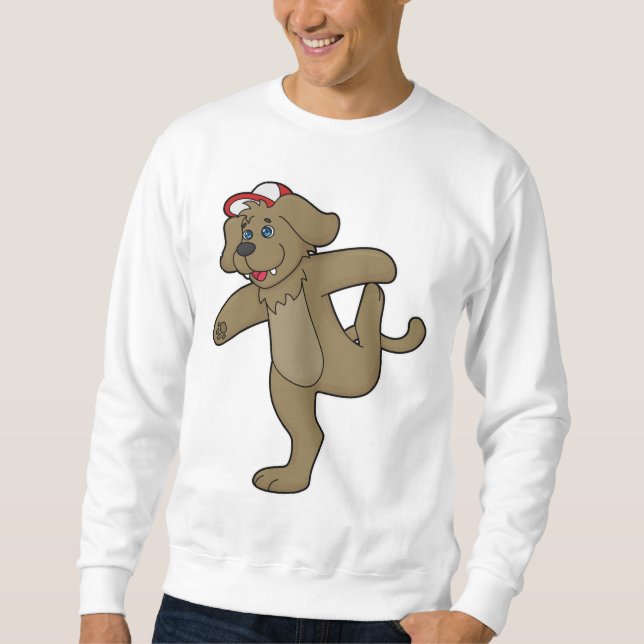 Hund an der Yoga-Fitness Sweatshirt (Vorderseite)