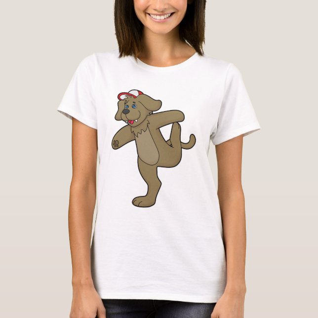 Hund an der Yoga-Fitness T-Shirt (Vorderseite)