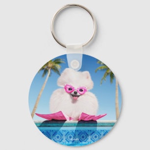Hund an Schwimmern Schlüsselanhänger