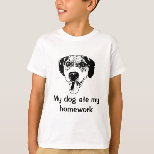 Hund aß das T-Shirt meine Hausaufgabenkinder