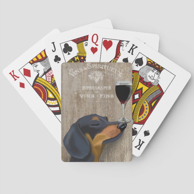 Hund Au Vin Dackel Spielkarten (Rückseite)