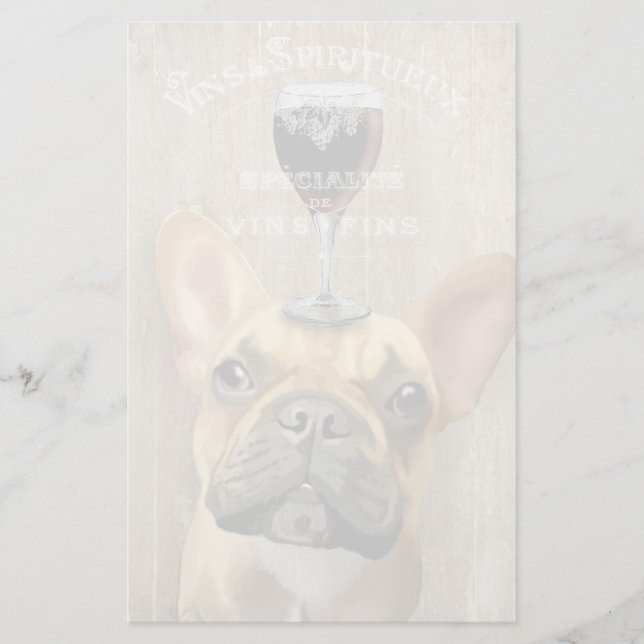 Hund Au Vin, Französischer Bulldog Briefpapier (Vorderseite)