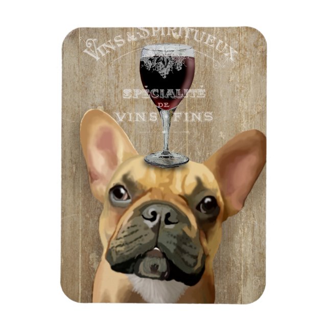 Hund Au Vin, Französischer Bulldogge Magnet (Vertikal)