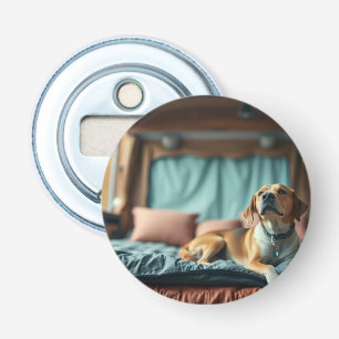 Hund auf Bett Flaschenöffner