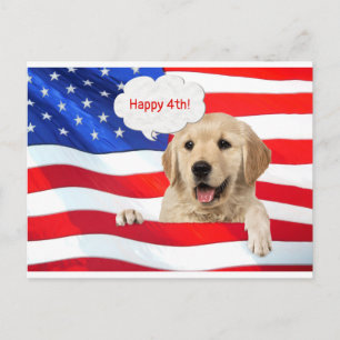 Hund auf der Flagge für Unternehmen danke Postkarte