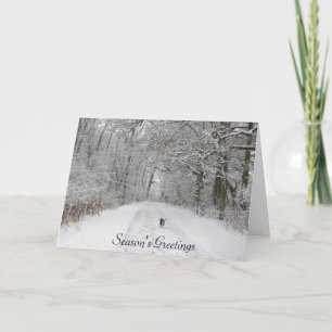 Hund auf der Grußkarte der Trailsaison Feiertagskarte