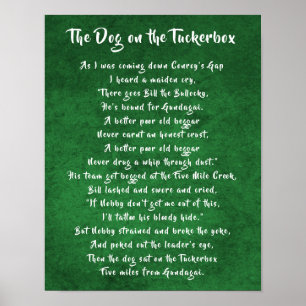 Hund auf der Tuckerbox Australian Bush Gedicht Poster