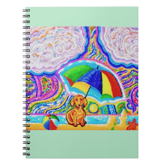 Hund auf einem StrandNotebook Notizblock (Vorderseite)