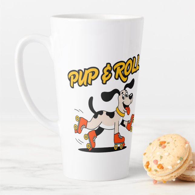 Hund auf Roller-Skaten Pup & Roll Milchtasse (Beispiel)
