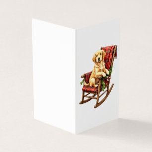 Hund auf Schaukelstuhl Weihnachtskarte