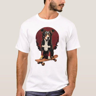 Hund auf Skateboard T-Shirt