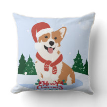 Hund auf Weihnachts-Kissen – Süße festliche Feiert
