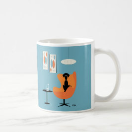 Hund aus der Mitte des Jahrhunderts im türkisfarbe Kaffeetasse