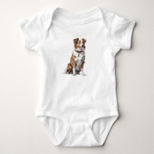 Hund aus der Roten und Weißen Grenze Baby Strampler