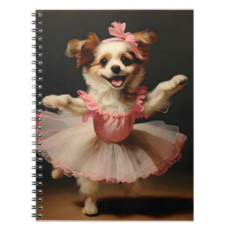 Hund Ballerina Tanzen Vintag Notizblock