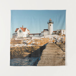Hund Bar Lighthouse entlang der Küste des Ozeans Wandteppich