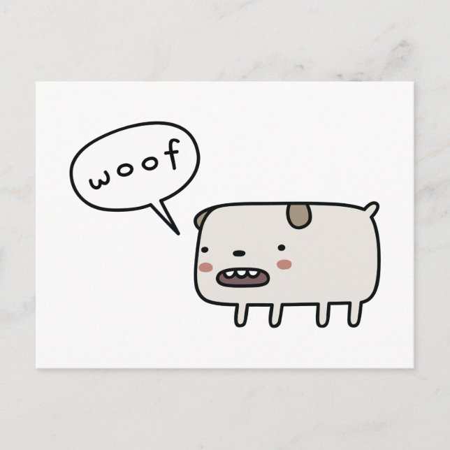 Hund Barking Postkarte (Vorderseite)