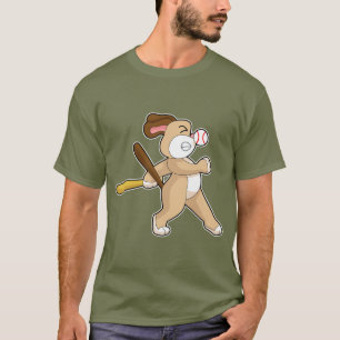 Hund Baseball Baseballschläger T-Shirt