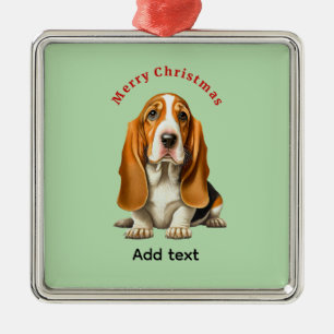 Hund, Basset Hound Vorlage, Weihnachten Ornament Aus Metall