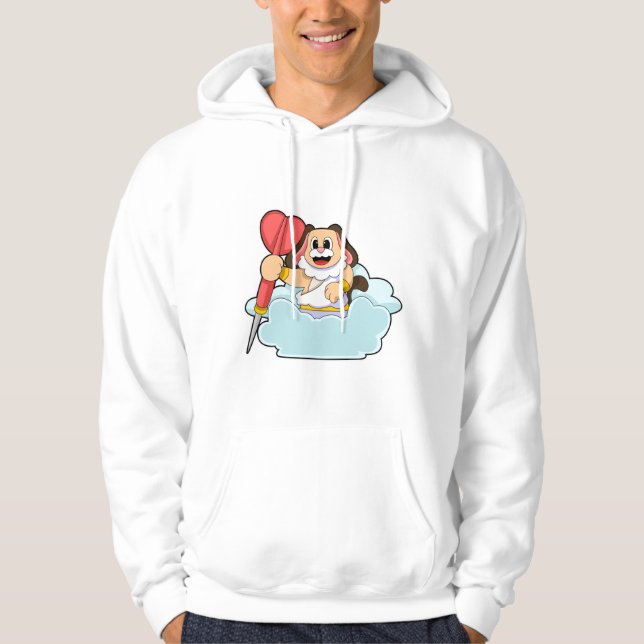 Hund bei Darts mit Dart Hoodie (Vorderseite)