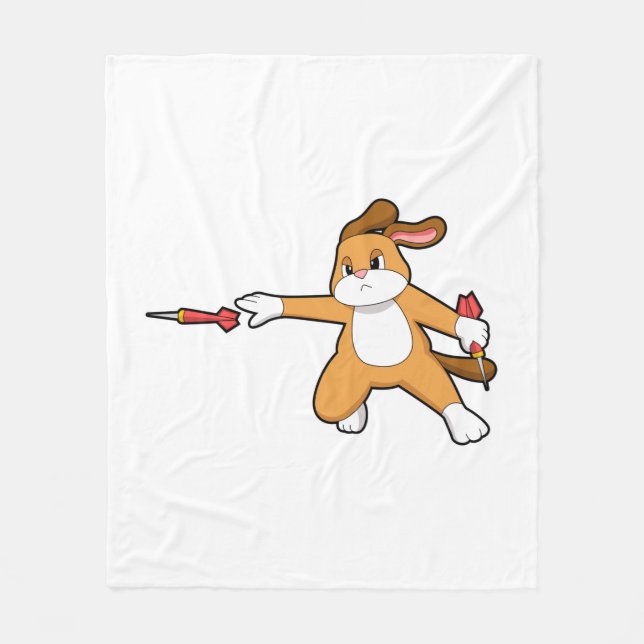 Hund bei Darts mit Dart.PNG Fleecedecke (Vorderseite)
