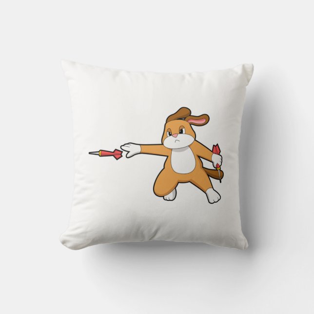 Hund bei Darts mit Dart.PNG Kissen (Vorderseite)