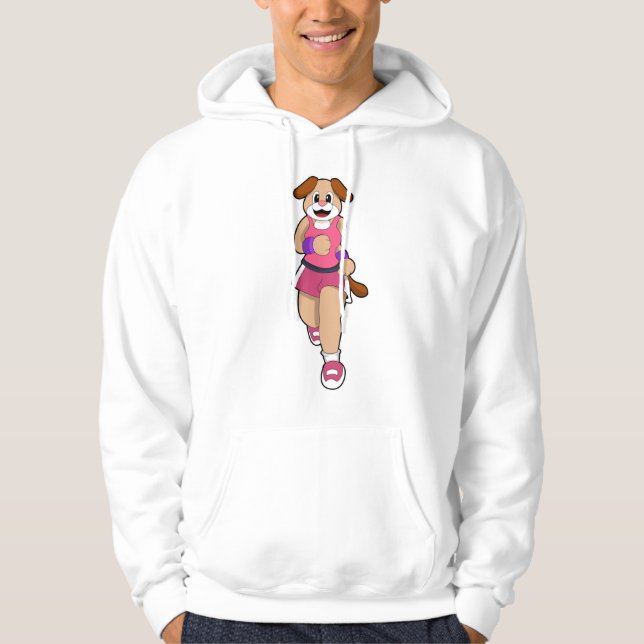 Hund beim Laufen Hoodie (Vorderseite)