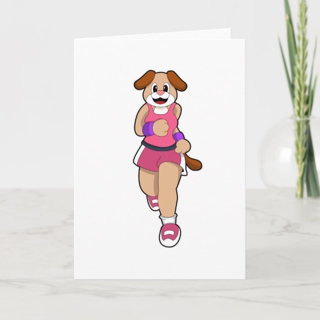 Hund beim Laufen Karte (Vorderseite)