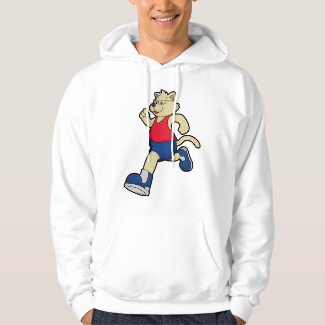 Hund beim Laufen mit Brille Hoodie (Vorderseite)