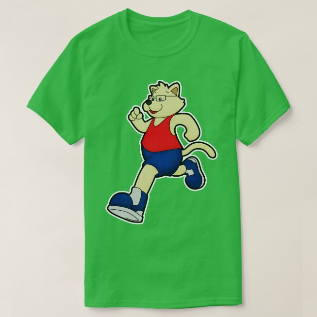 Hund beim Laufen mit Brille T-Shirt (Design vorne)