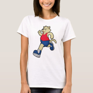 Hund beim Laufen mit Brille T-Shirt