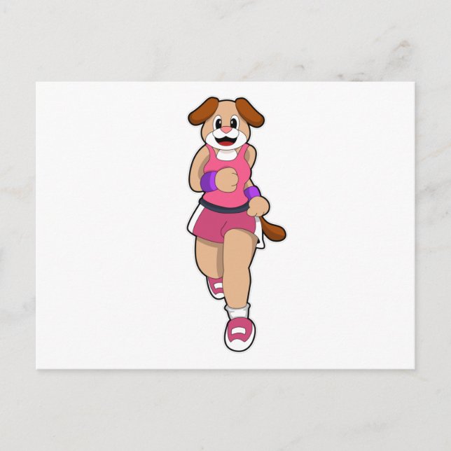 Hund beim Laufen Postkarte (Vorderseite)