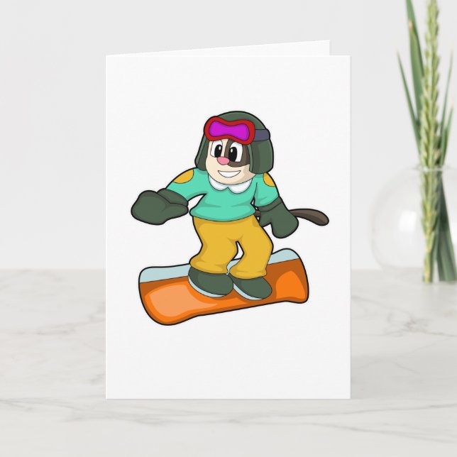 Hund beim Snowboard Sports Karte (Vorderseite)