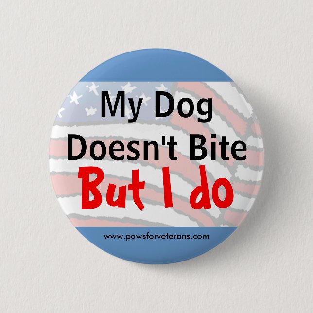 Hund beißt nicht Knopf Button (Vorderseite)