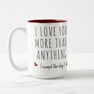 Hund > Benutzerdefiniertes Foto I Liebe Sie Valent Zweifarbige Tasse