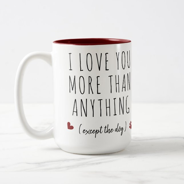 Hund > Benutzerdefiniertes Foto I Liebe Sie Valent Zweifarbige Tasse (Links)