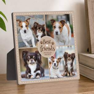 Hund BEST FREUNDS 4 Fotos - Handdrucke nach Maß Fotoplatte